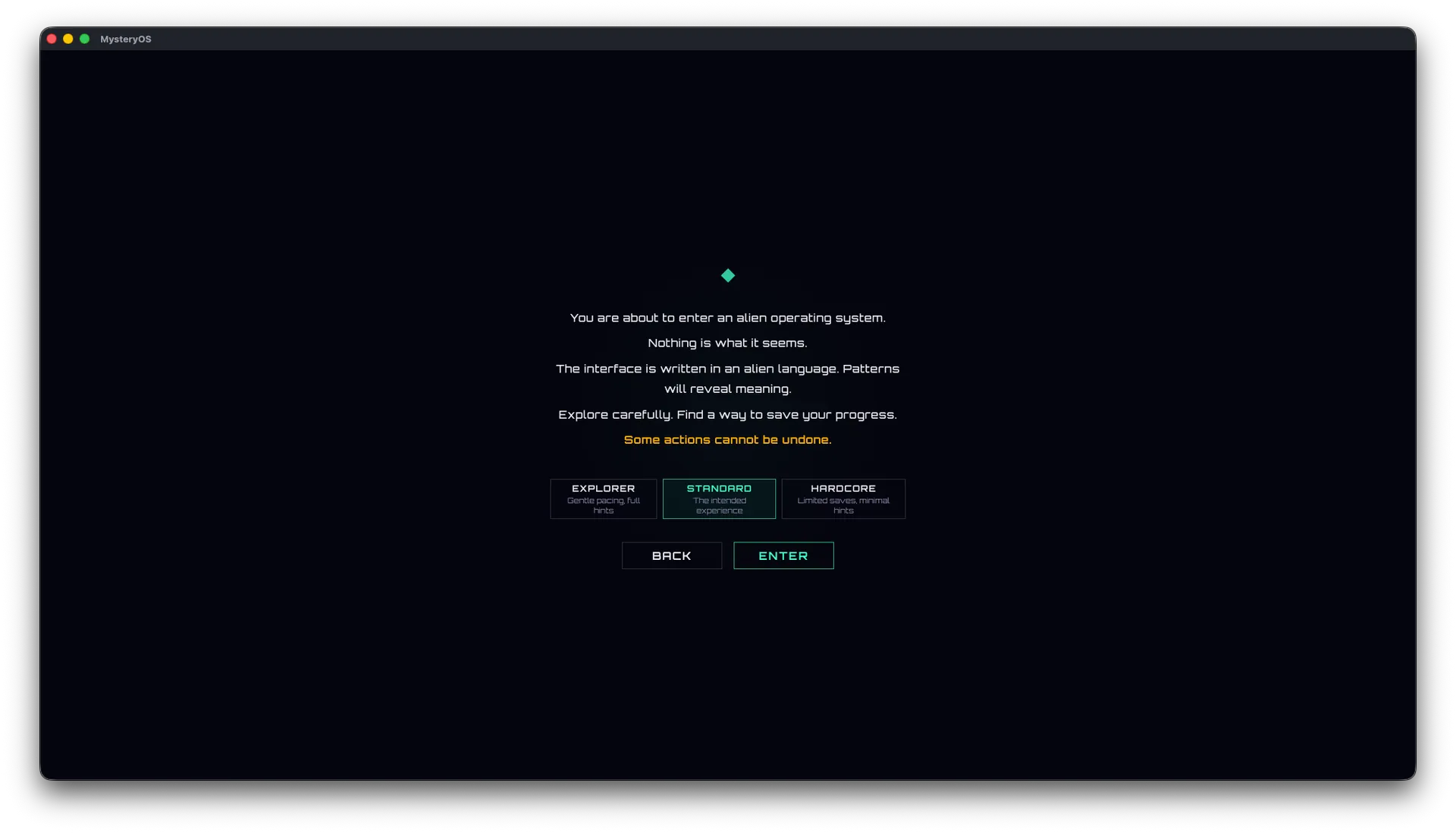 MysteryOS alien operating system boot sequence